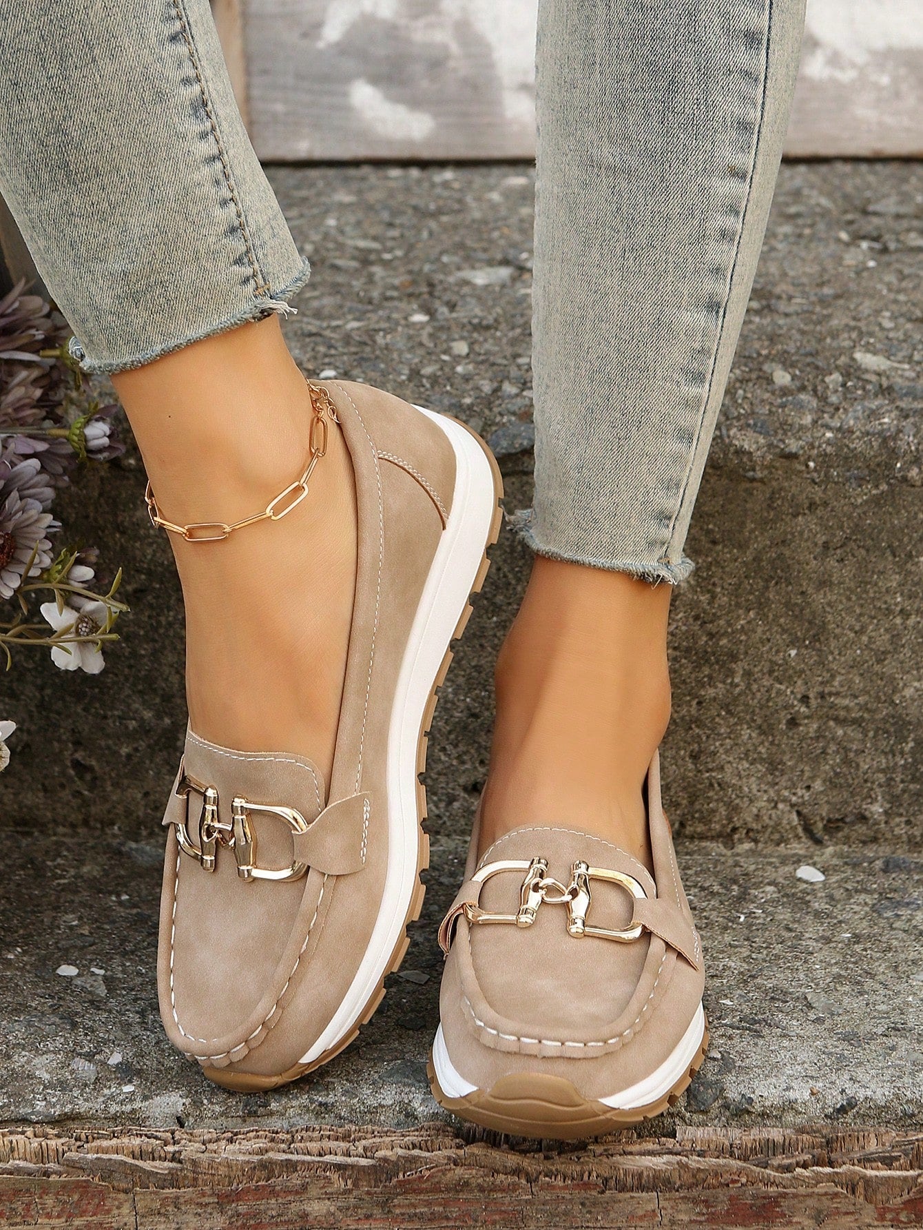 Marcella | Slip-On Loafers with Metal Detail