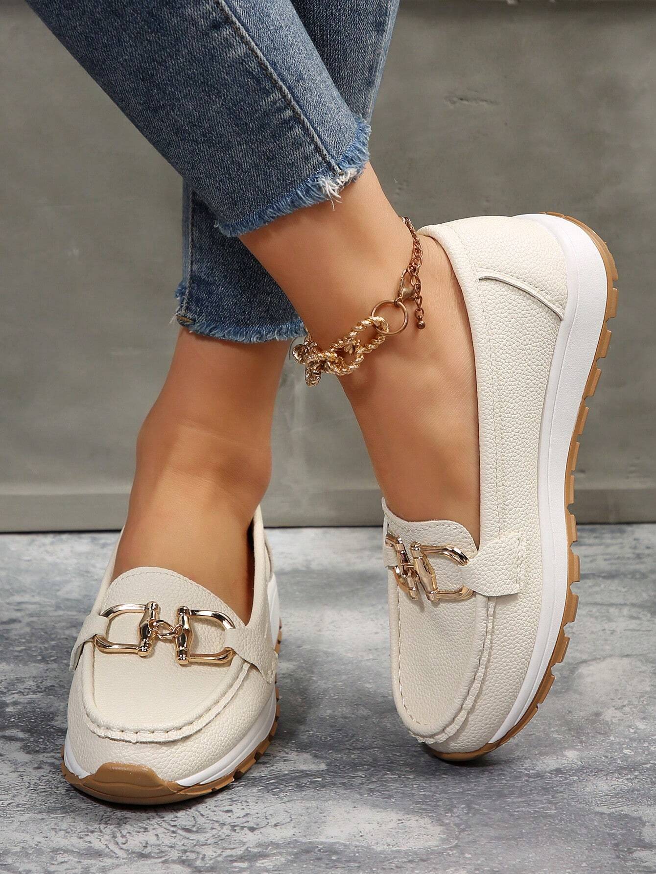 Marcella | Slip-On Loafers with Metal Detail