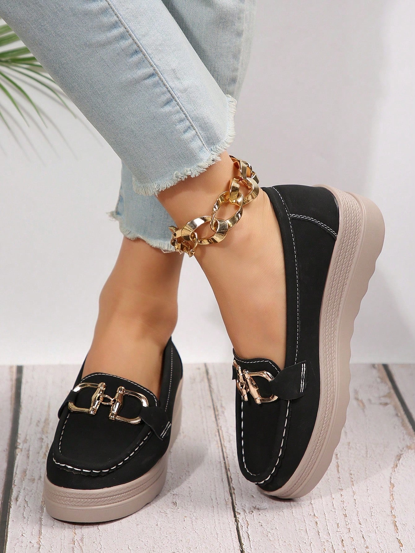 Marcella | Slip-On Loafers with Metal Detail