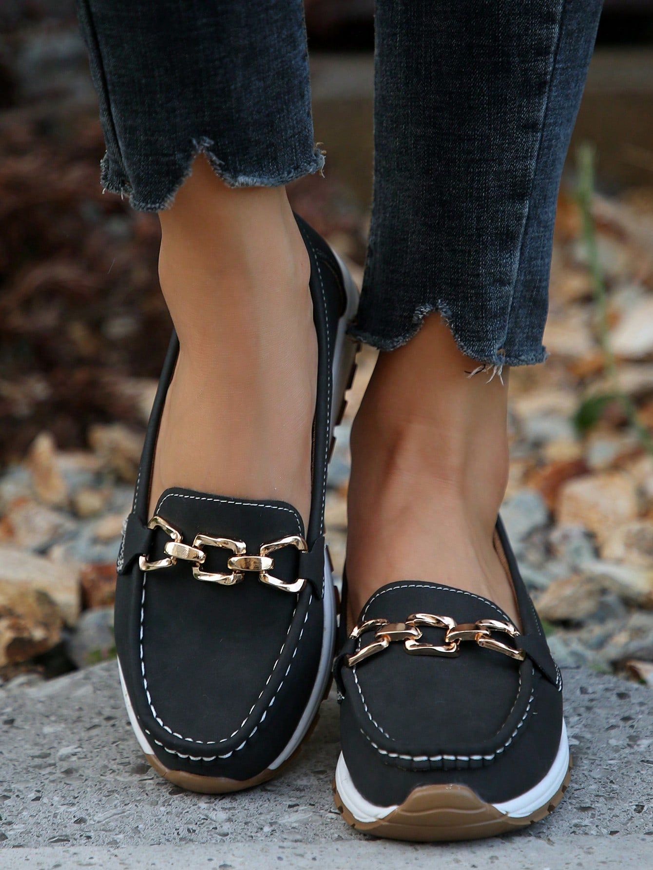 Marcella | Slip-On Loafers with Metal Detail