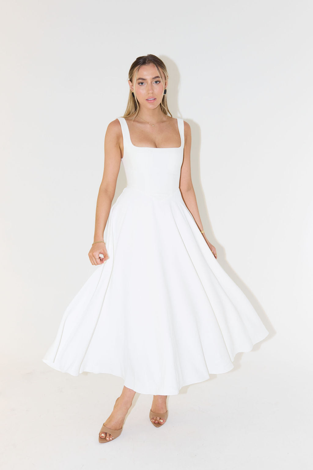 Anastasia | Square Neck Christmas Party Midi Dress
