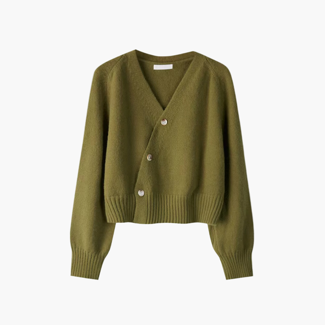 Marivelle | Women's Asymmetrical Button Knit Cardigan