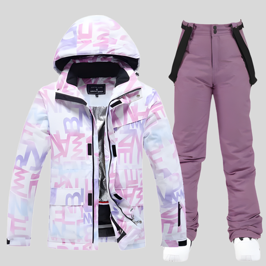 Chloe | Women's Purple Ski Suit – Two-Piece Hooded Jacket & Snow Trousers
