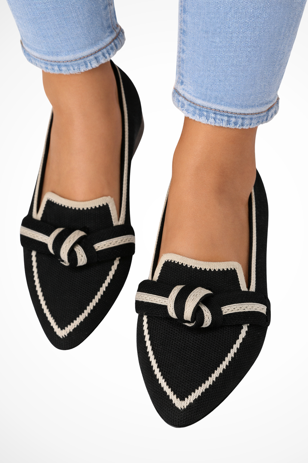 Élodiane | Women's Contrast Trim Knot Loafers
