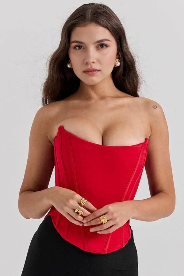 Scarlett | Satin Strapless Corset Top