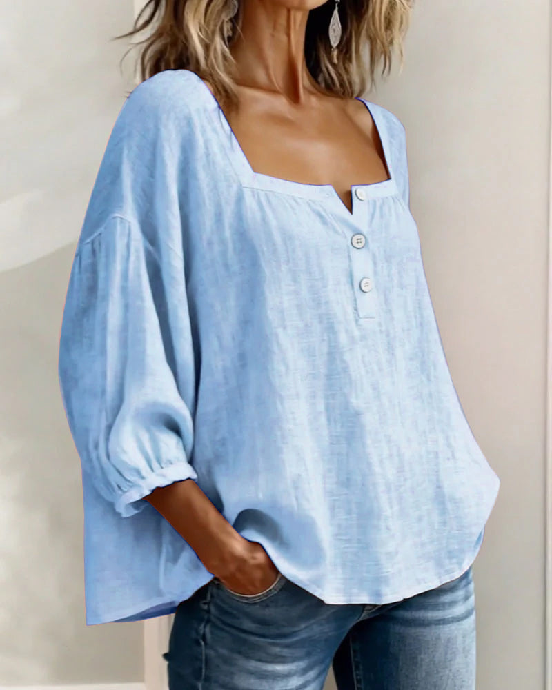 Éloïse | Women's Square Neck Balloon Sleeve Blouse
