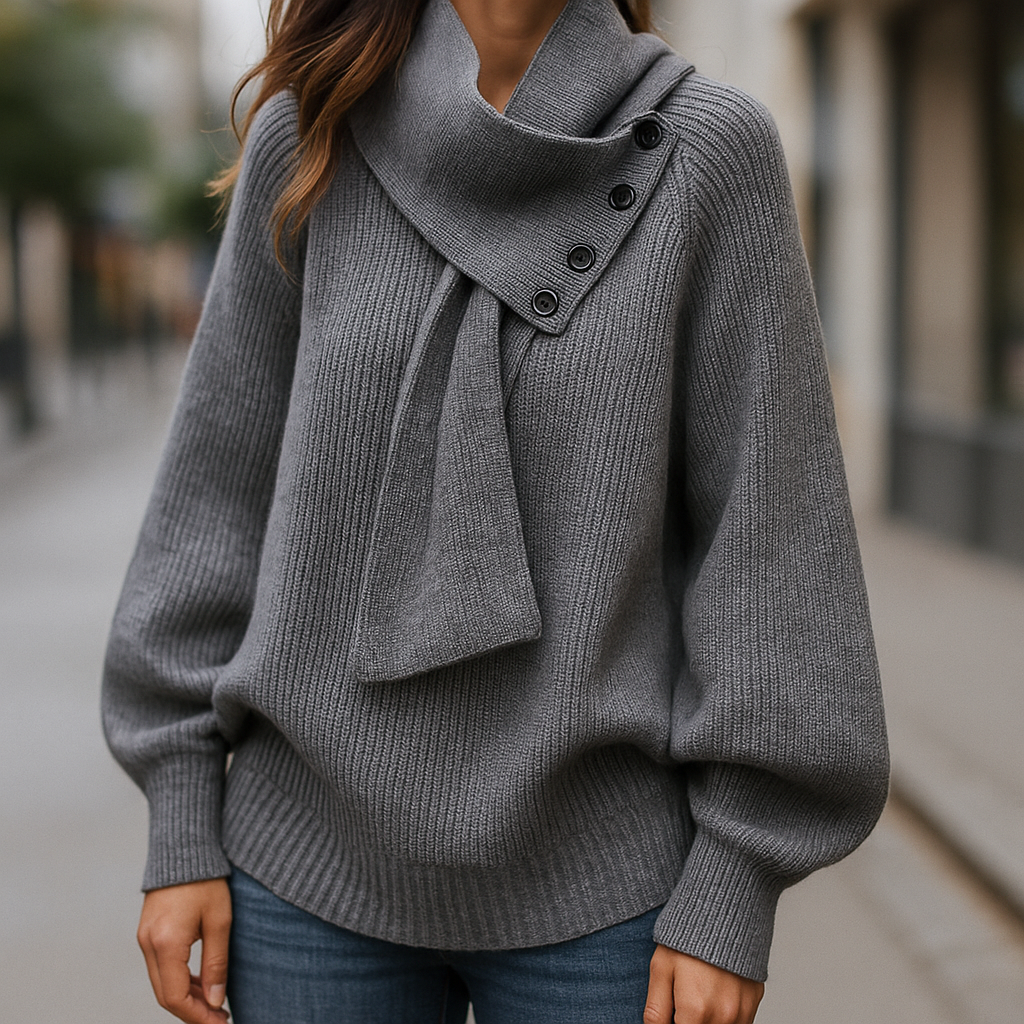 Seraphine | Women's Asymmetric Neck Pullover Sweater