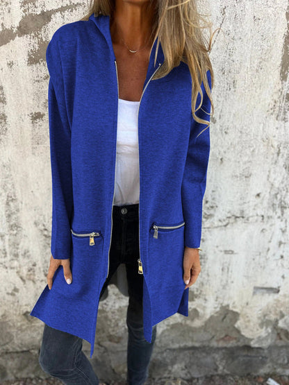 Lennox | Longline Hooded Zip Cardigan
