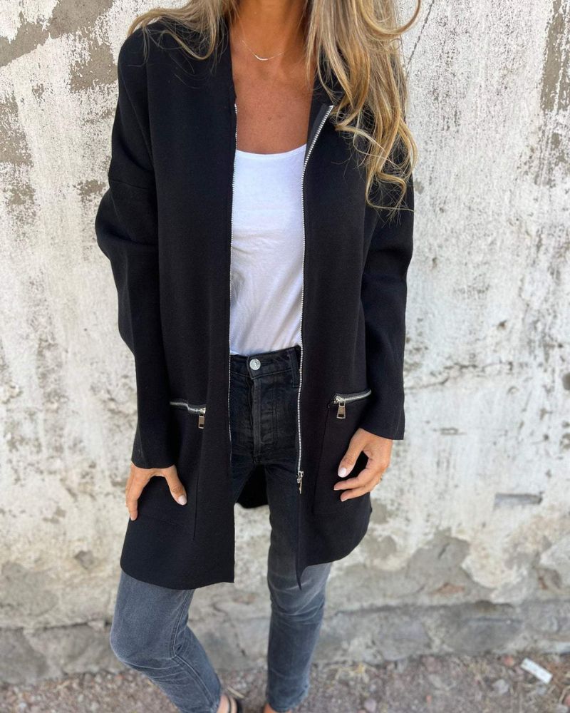 Lennox | Longline Hooded Zip Cardigan