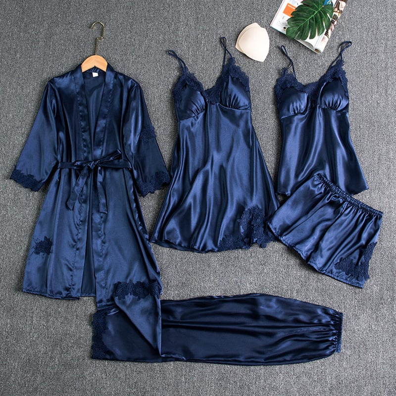 Celestine | 5-Piece Satin Lace Nightwear Set