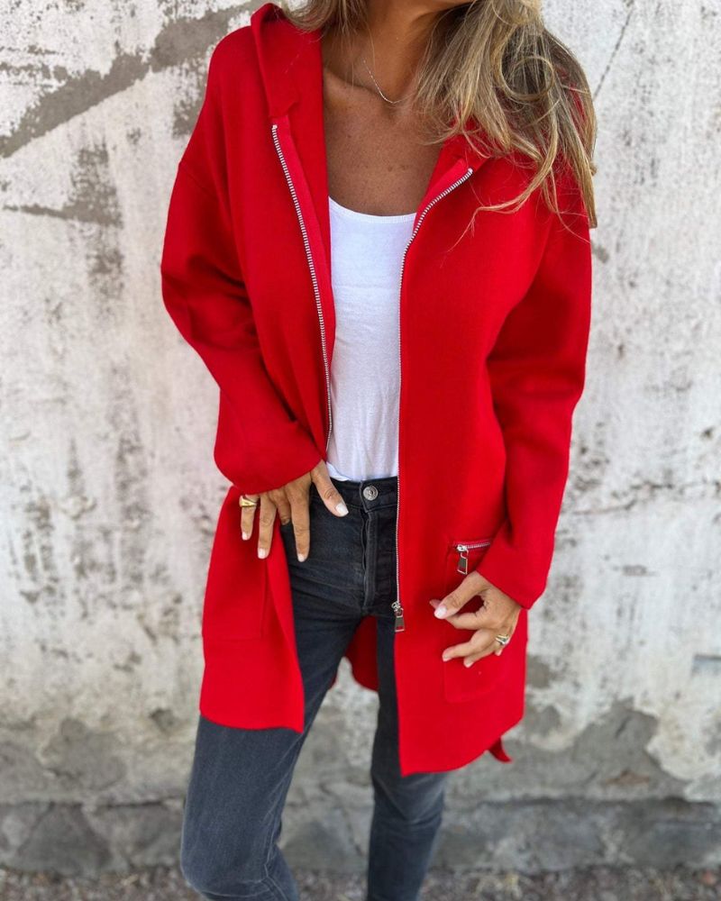 Lennox | Longline Hooded Zip Cardigan