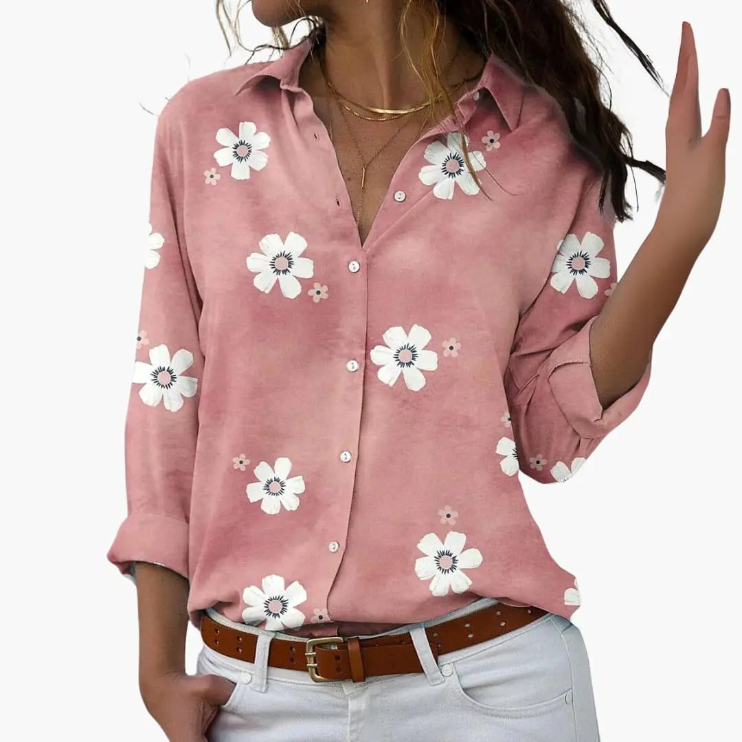 Floréline | Women's Floral Button-Up Blouse