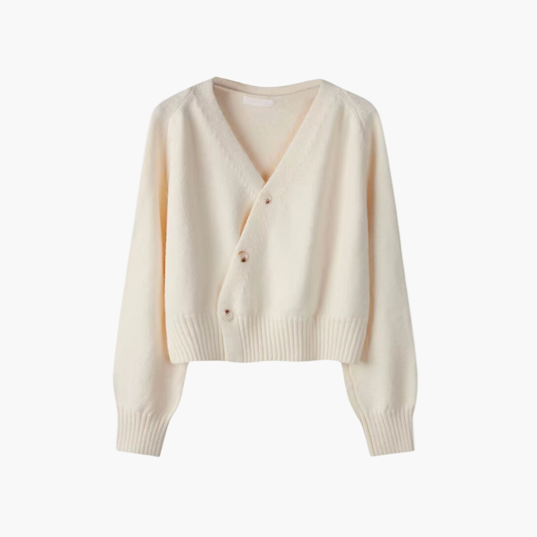 Marivelle | Women's Asymmetrical Button Knit Cardigan
