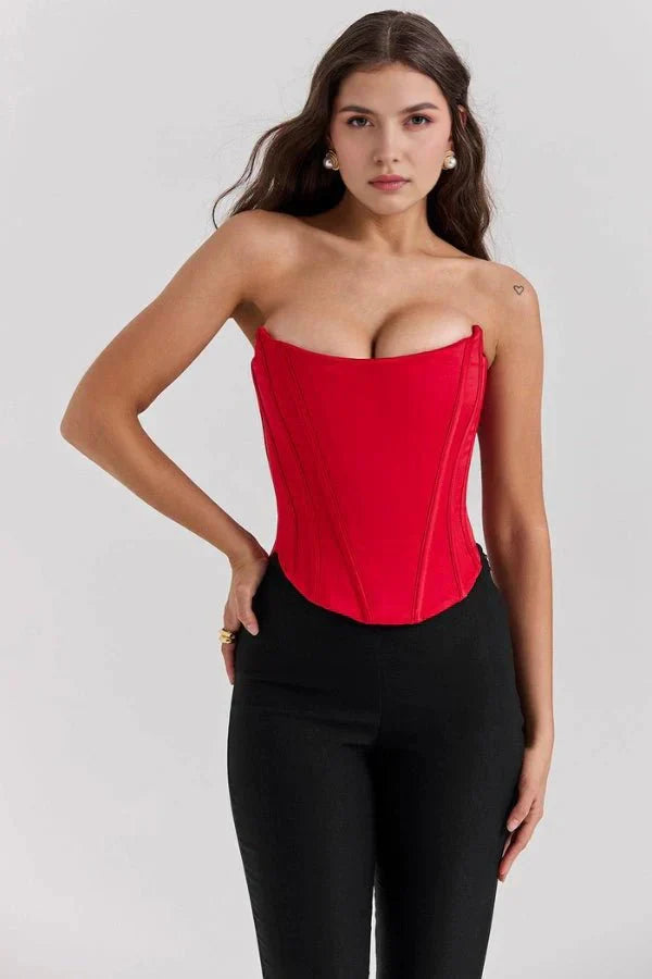 Scarlett | Satin Strapless Corset Top