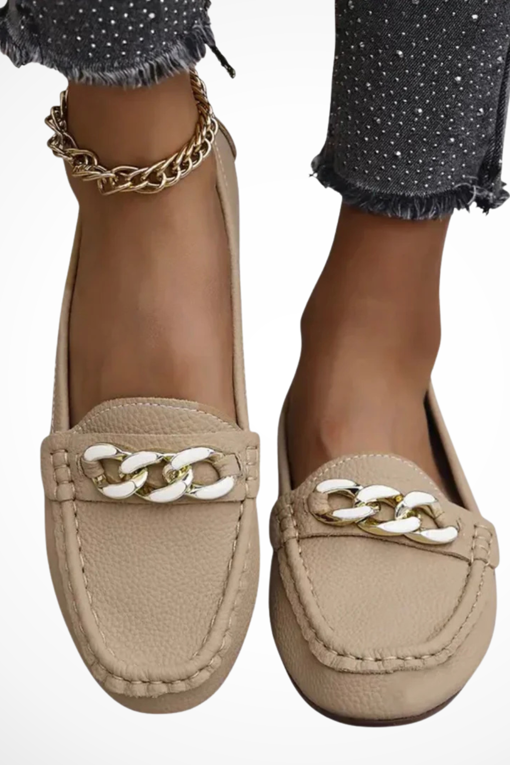 Valerisse | Women's Chain Detail Slip-On Loafers