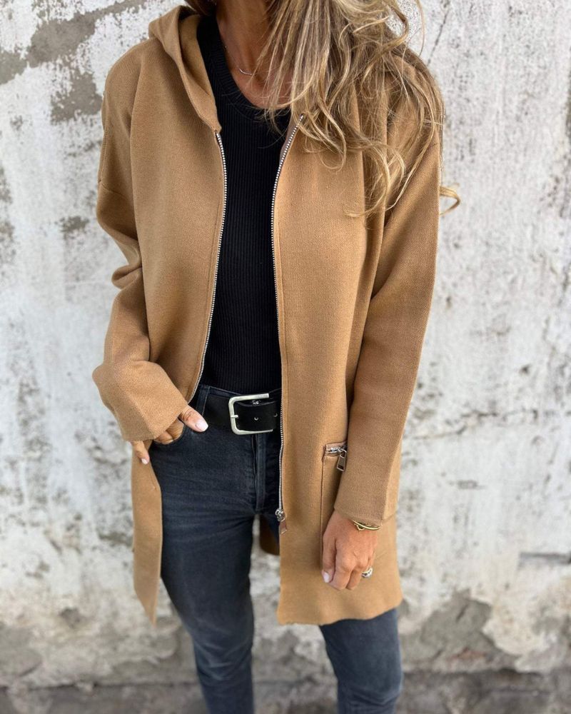 Lennox | Longline Hooded Zip Cardigan