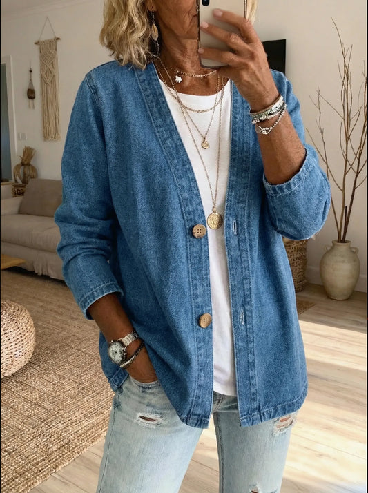 Mavis | Women's Crew Neck Button-Front Knit Cardigan