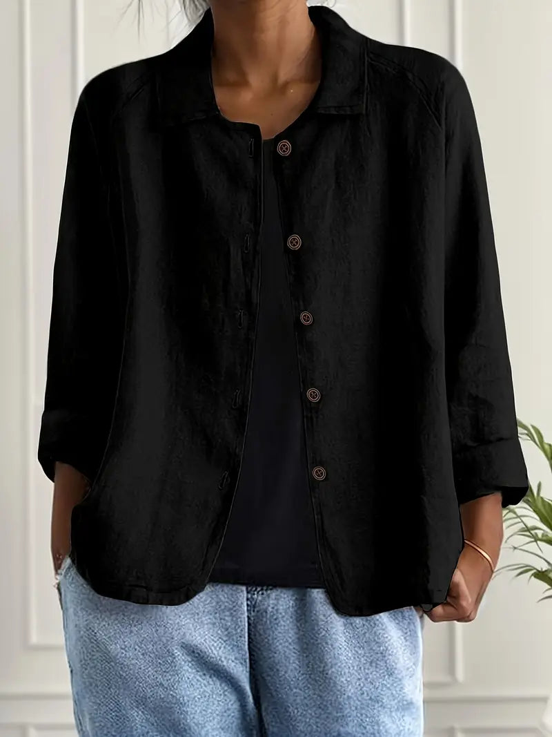 Elowenne | Women's Relaxed Button-Front Blouse