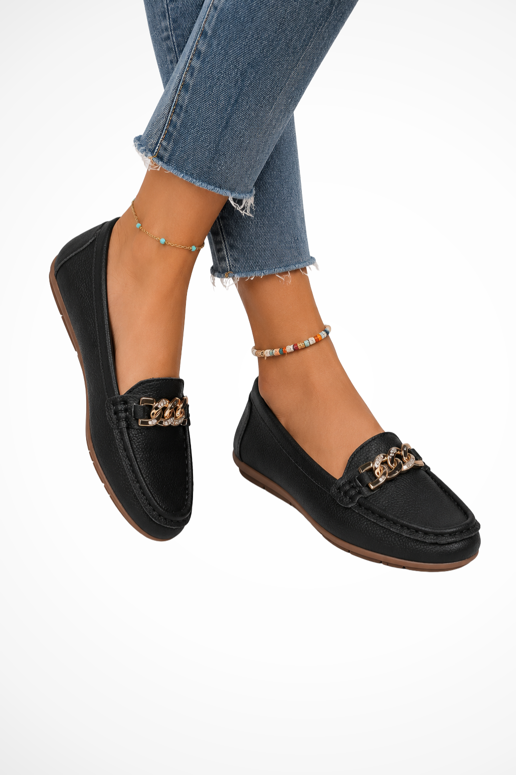 Aveline | Women's Chain Detail Slip-On Loafers