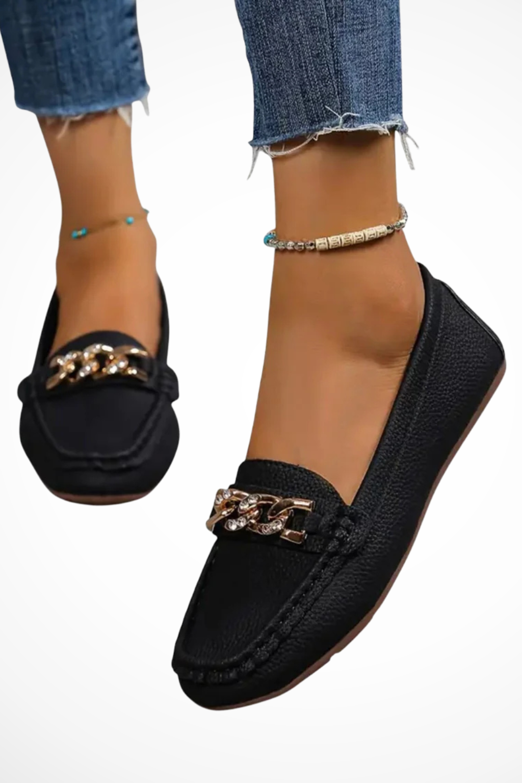 Valerisse | Women's Chain Detail Slip-On Loafers