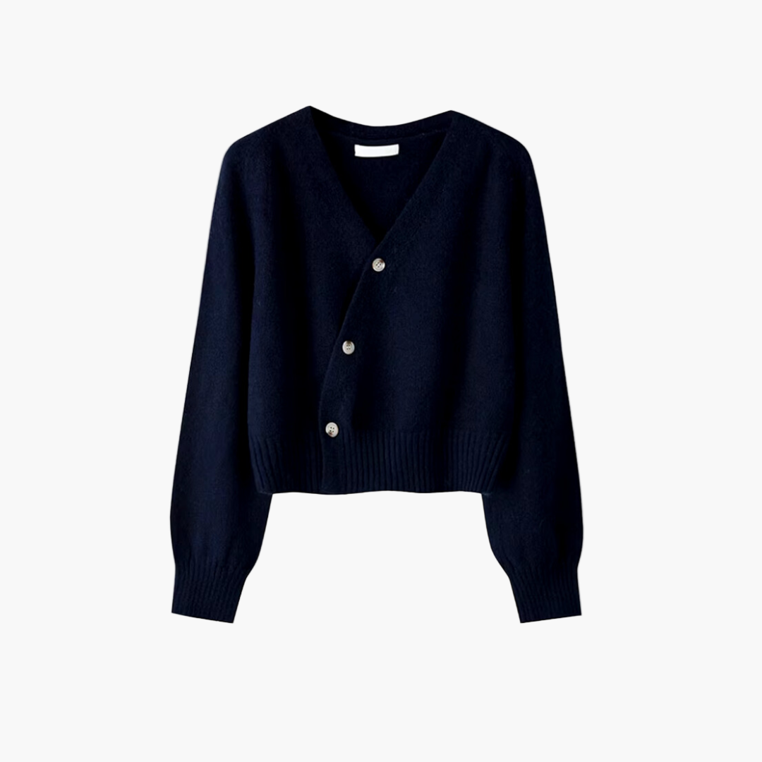 Marivelle | Women's Asymmetrical Button Knit Cardigan