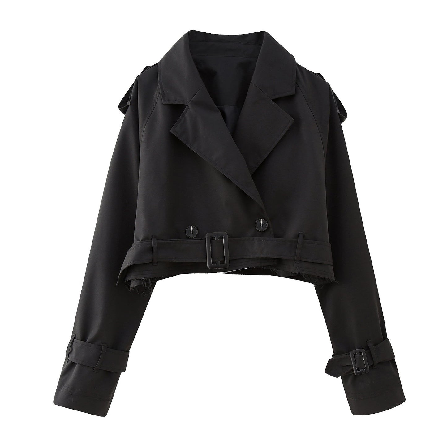 Virelle | Women's Cropped Double-Breasted Trench Jacket