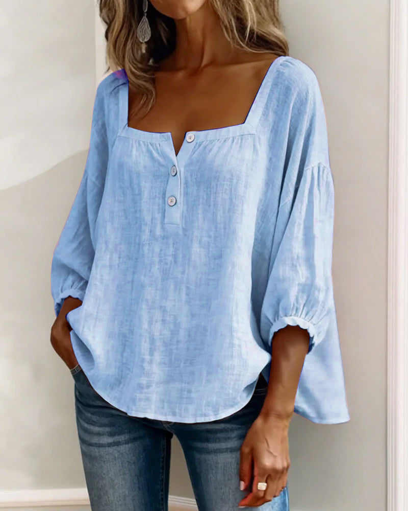 Éloïse | Women's Square Neck Balloon Sleeve Blouse