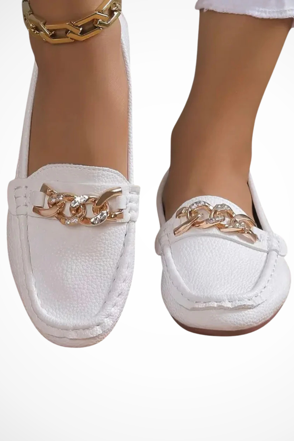 Valerisse | Women's Chain Detail Slip-On Loafers