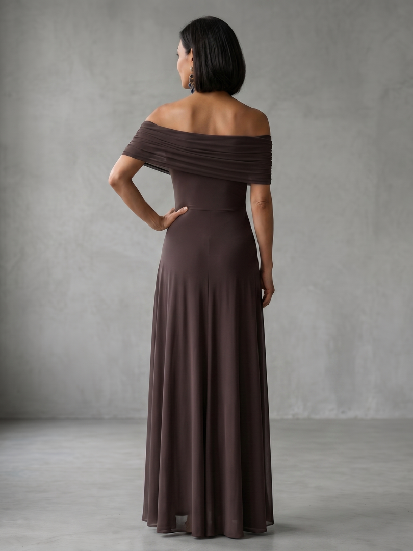 Women's Off-Shoulder Fitted Maxi Wedding Guest Dress