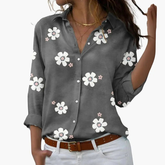 Floréline | Women's Floral Button-Up Blouse