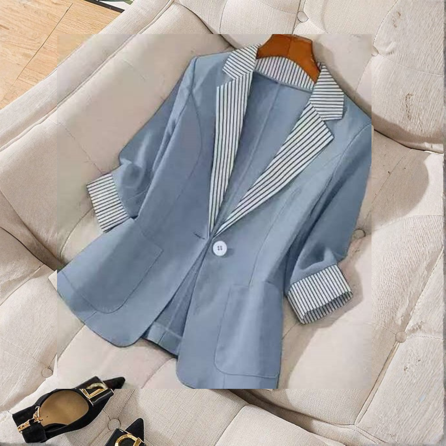 Évelyne | Tailored Button Front Blazer Coat