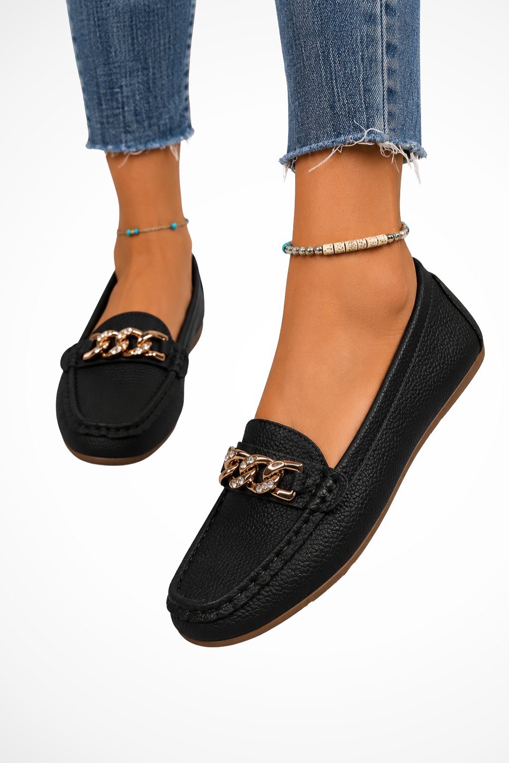 Aveline | Women's Chain Detail Slip-On Loafers
