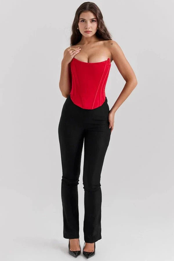 Scarlett | Satin Strapless Corset Top