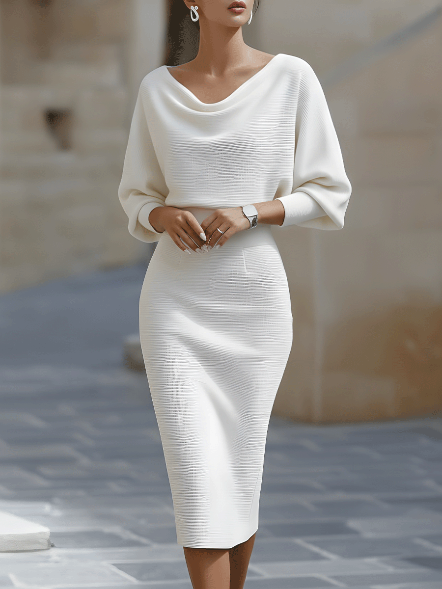 Carina | Elegant Draped Midi Dress