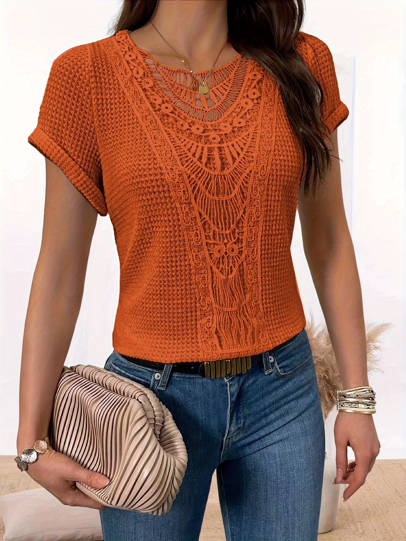 Éloresse | Women's Lace Ruffle T-Shirt