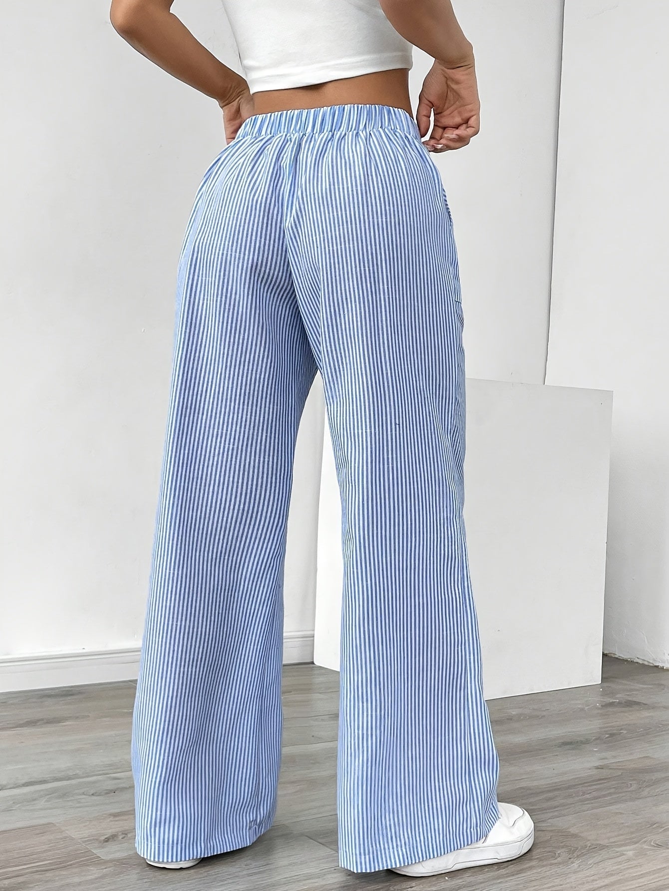 Lorévia | Women's Striped Wide Leg Trousers