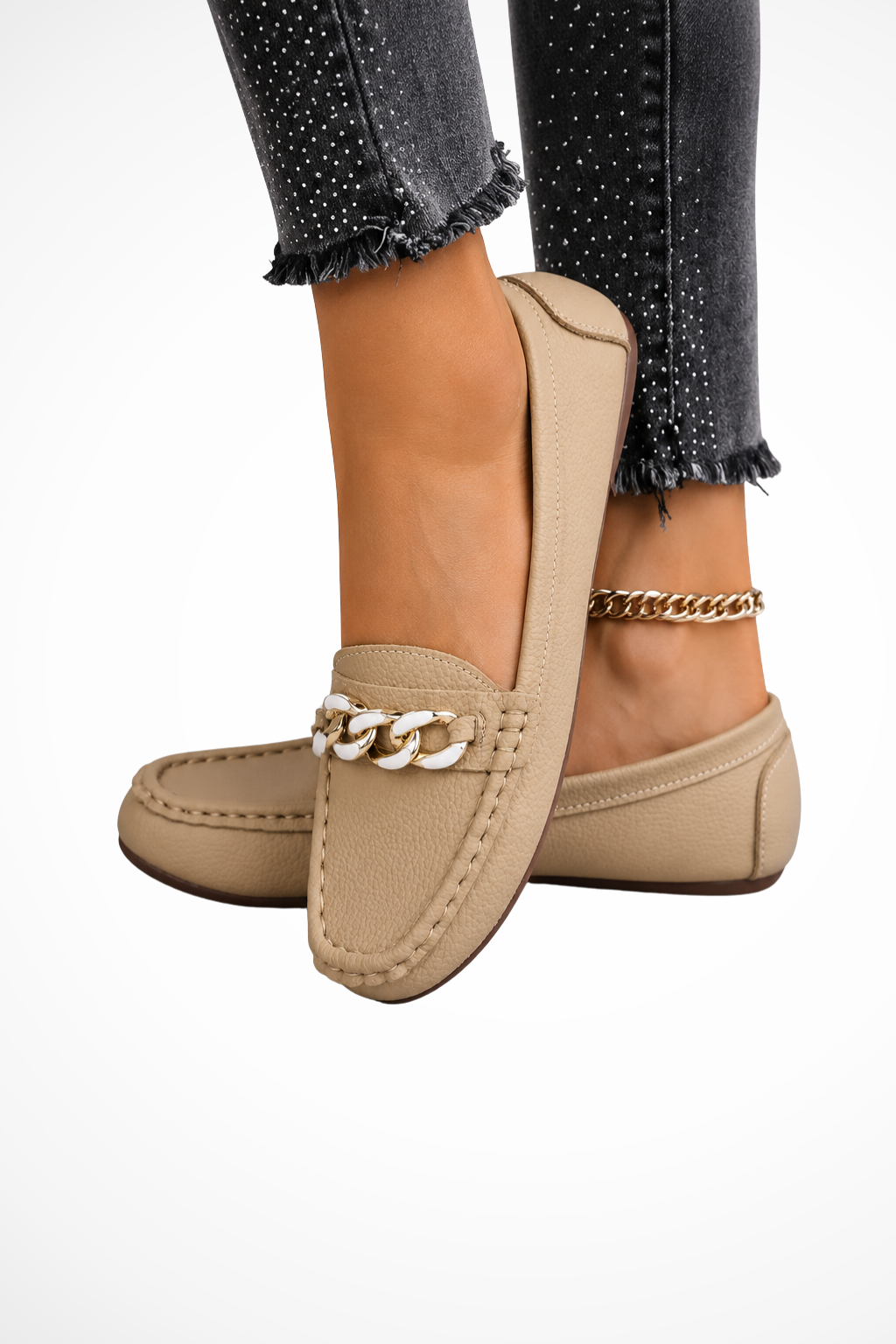 Aveline | Women's Chain Detail Slip-On Loafers