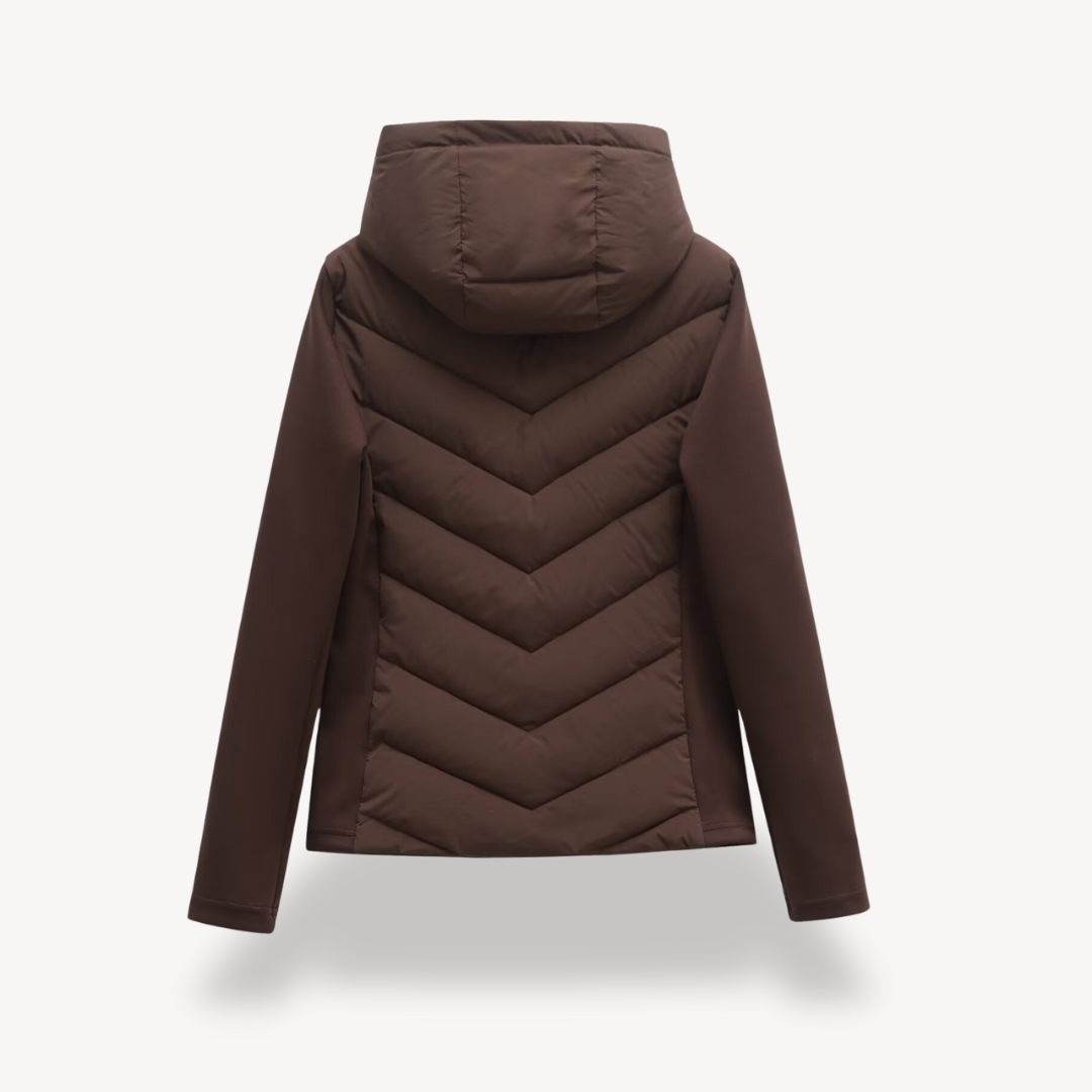 Delphine | Chevron Quilted Hooded Jacket