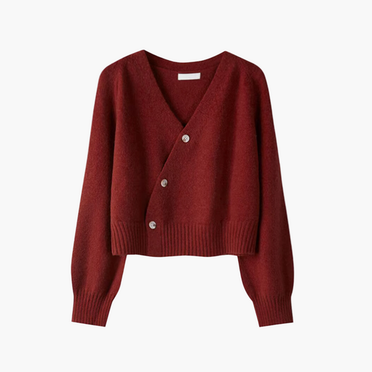 Marivelle | Women's Asymmetrical Button Knit Cardigan