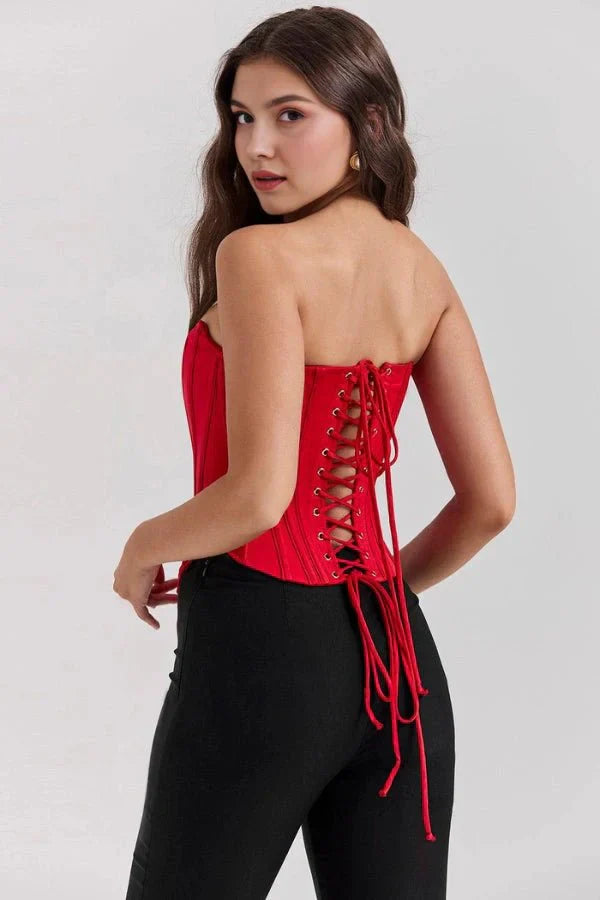Scarlett | Satin Strapless Corset Top
