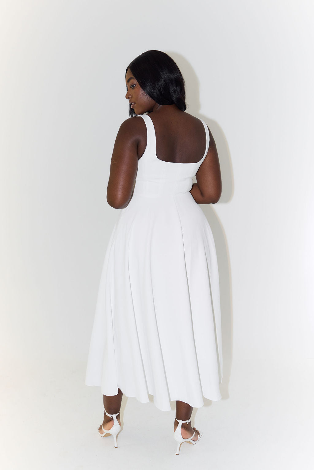 Anastasia | Square Neck Christmas Party Midi Dress