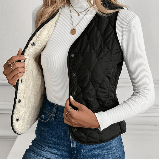 Elowen | Women's Reversible Borg & Quilted Gilet