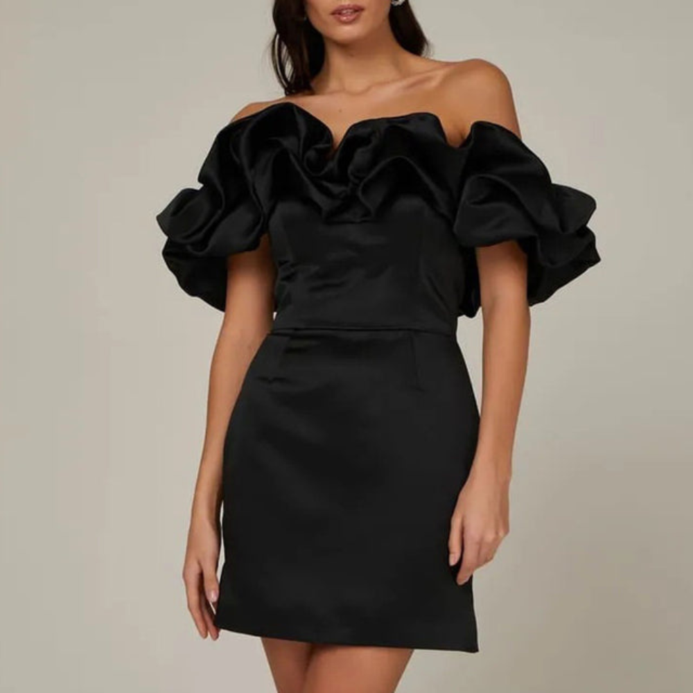 Charlotte | Elegant Strapless Ruffle Mini Dress