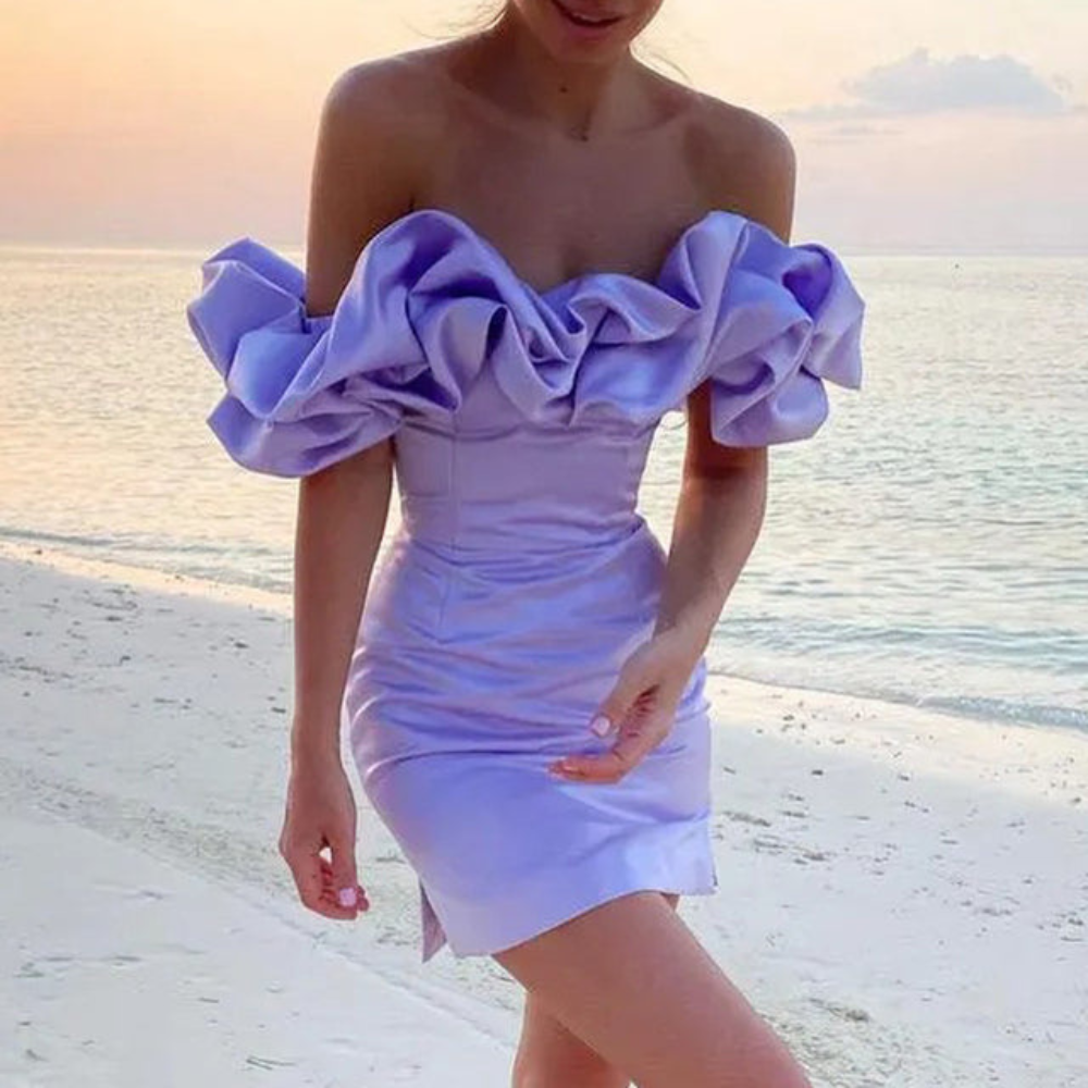 Charlotte | Elegant Strapless Ruffle Mini Dress