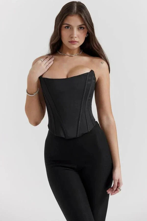 Scarlett | Satin Strapless Corset Top