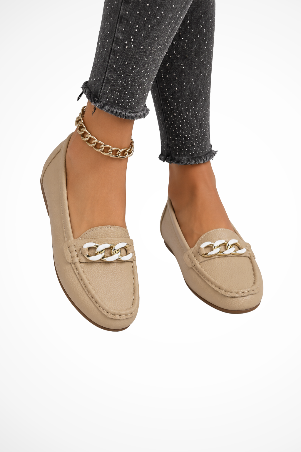 Aveline | Women's Chain Detail Slip-On Loafers