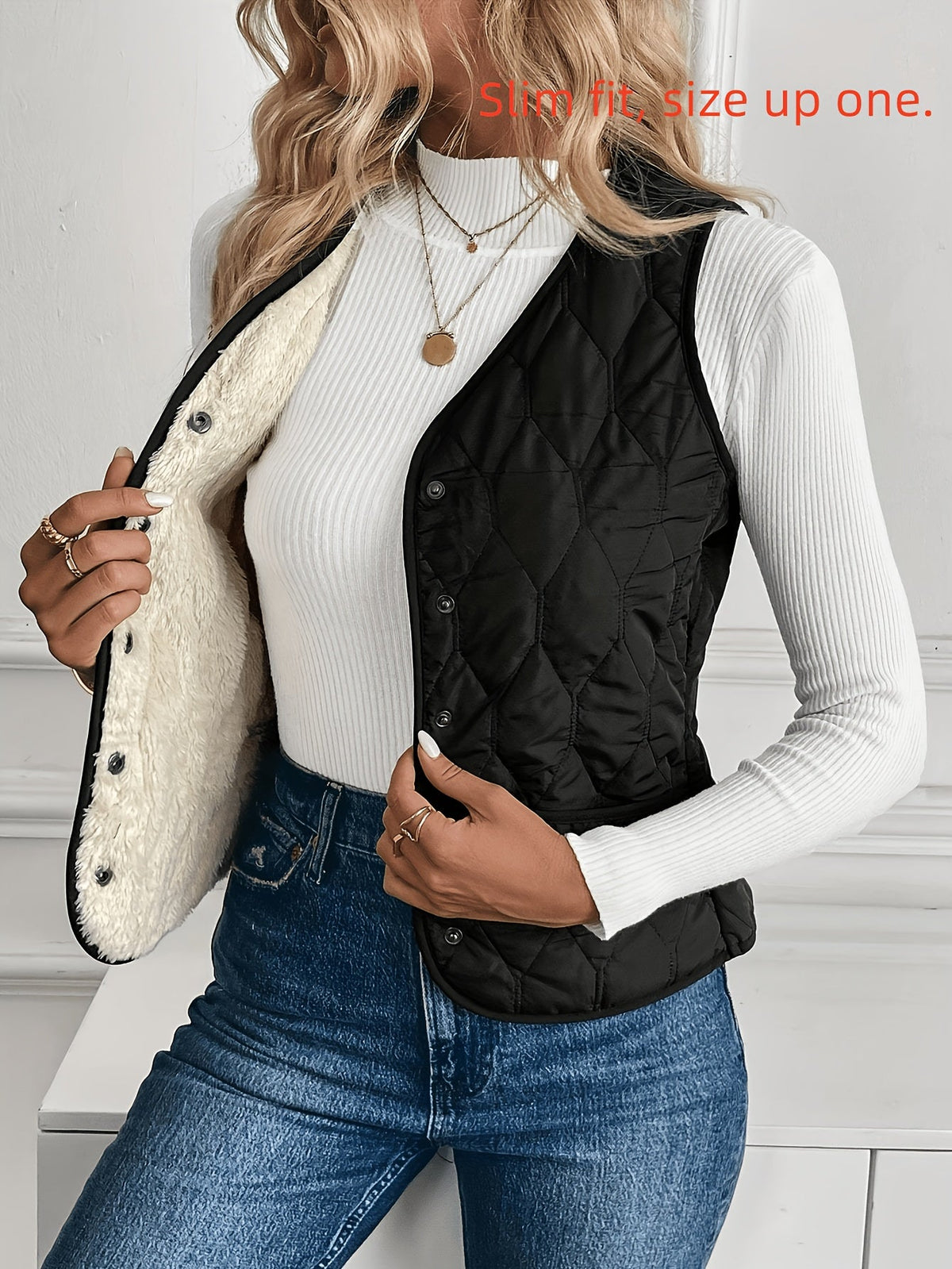 Elowen | Women's Reversible Borg & Quilted Gilet