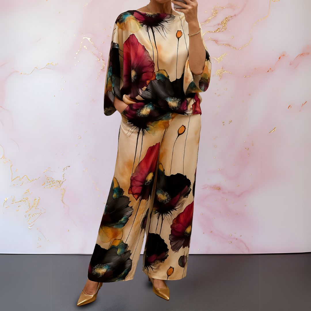 Soleira | Printed Two Piece Wide Leg Set