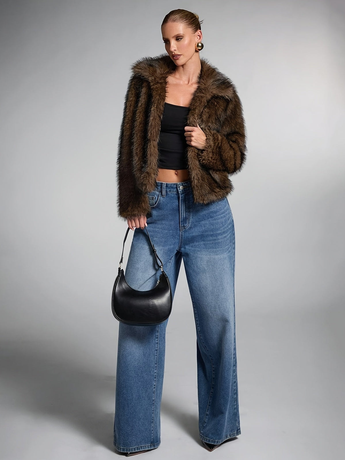 Elara | Women’s Cropped Faux Fur Coat