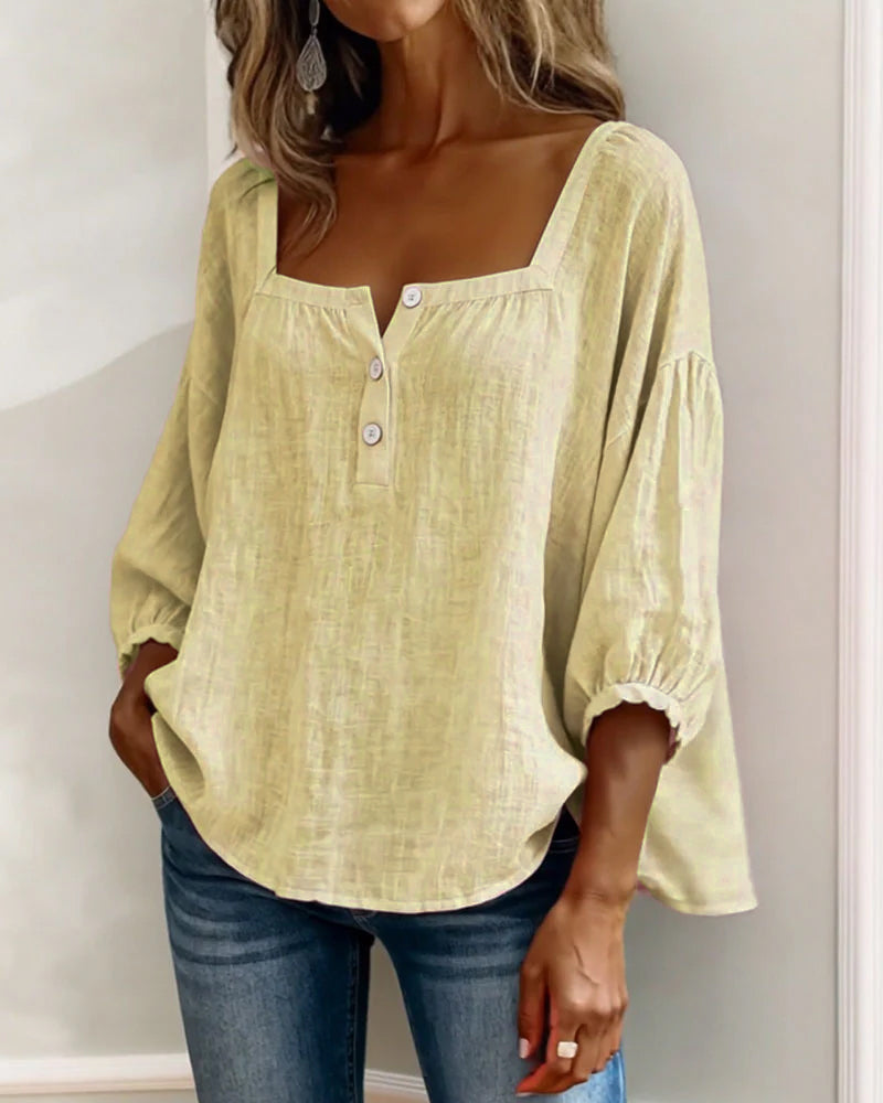 Éloïse | Women's Square Neck Balloon Sleeve Blouse